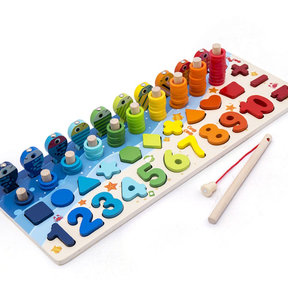 Five-in-One Wooden Educational Toy for Early Learning